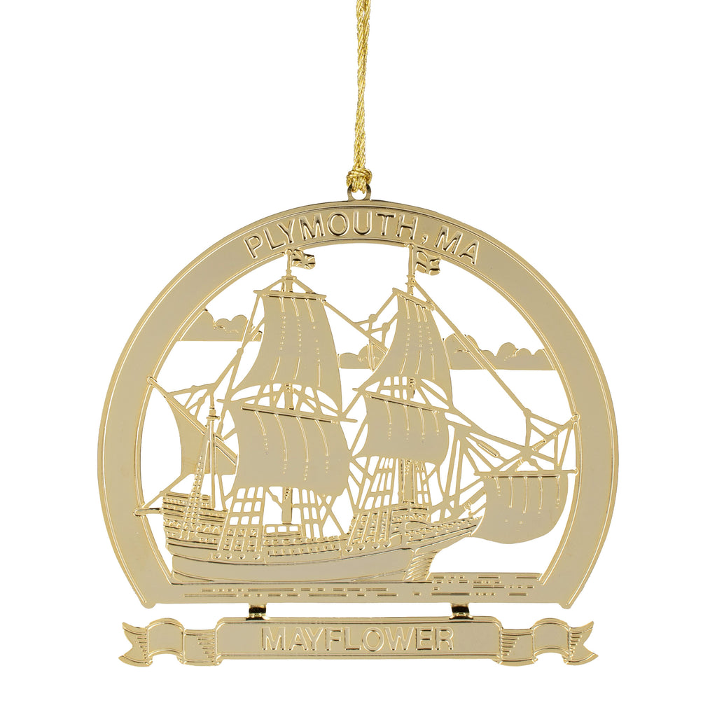 Plymouth, MA Mayflower Brass Ornament