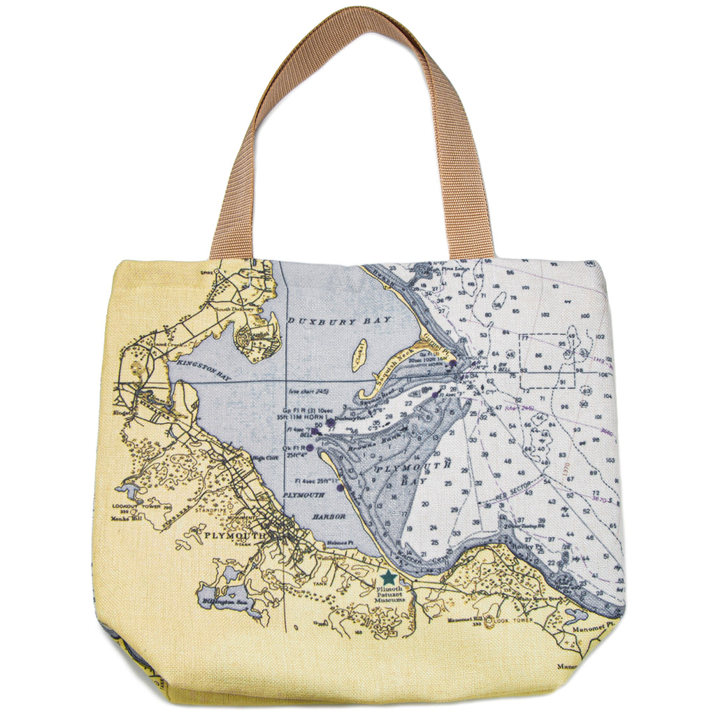 Plymouth Map Canvas Tote