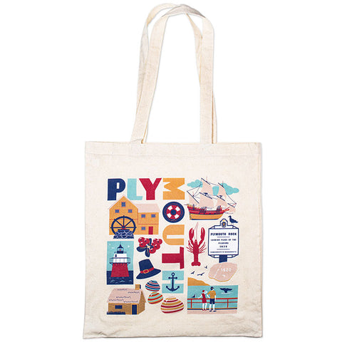 Plymouth Typographic Tote Bag