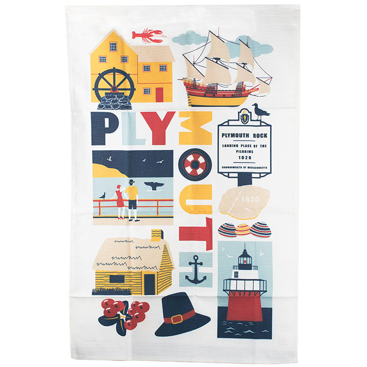 Plymouth Typographic Tea Towel